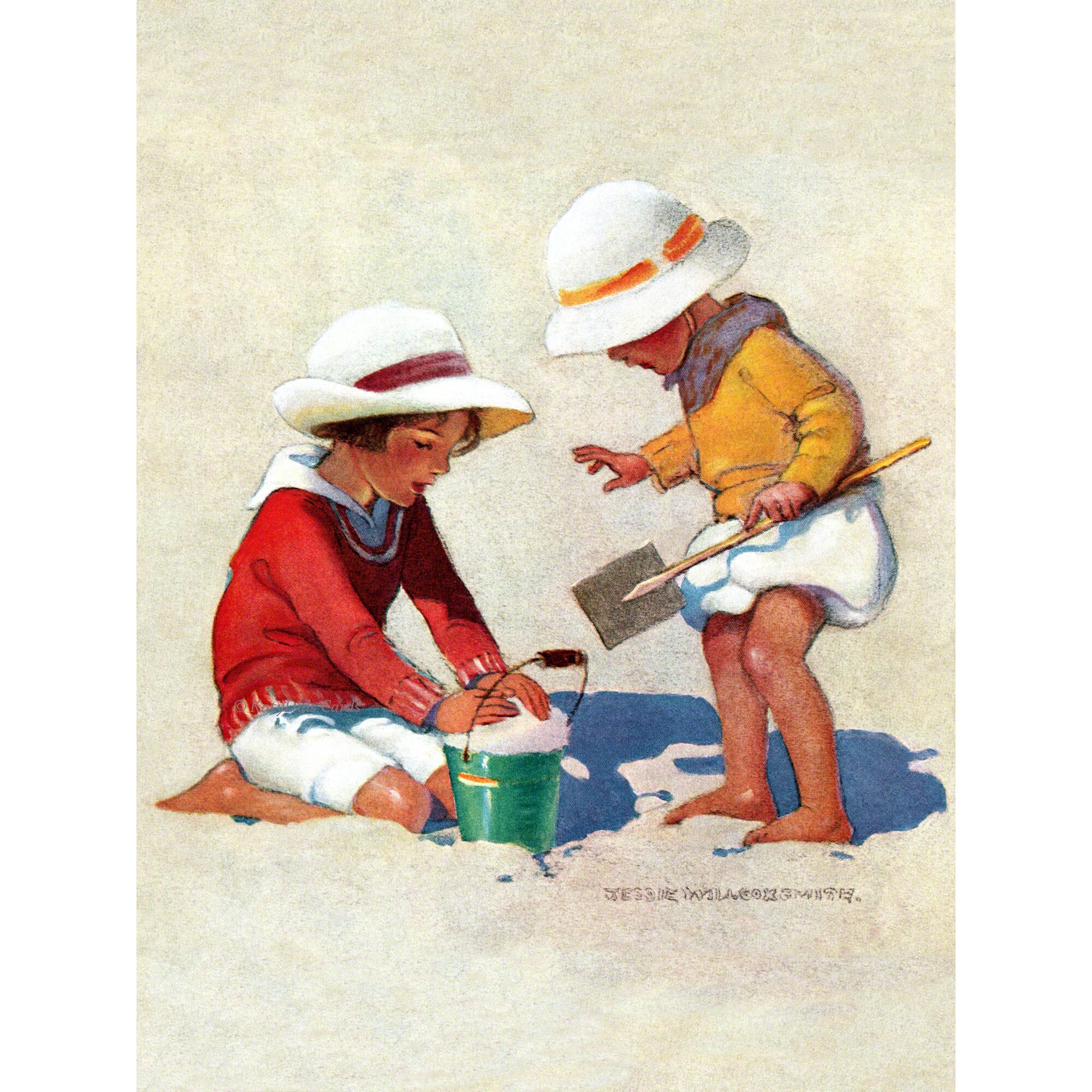 children on beach